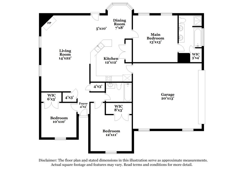 1,685/Mo, 1890 Brentwood Trace Southaven, MS 38671 Floor Plan View