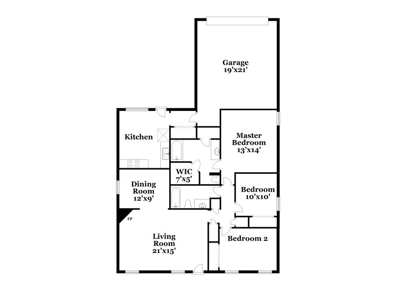 1,520/Mo, 8450 Kimberly Rose Dr Cordova, TN 38016 Floor Plan View