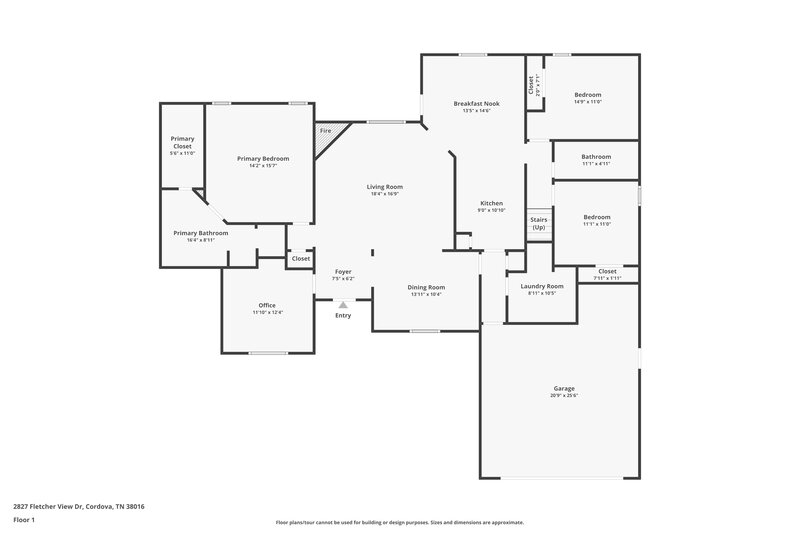 2,760/Mo, 2827 Fletcher View Dr Memphis, TN 38016 Floorplan View