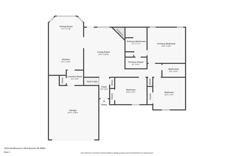 1,855/Mo, 13273 Sandbourne S Olive Branch, MS 38654 Floor Plan View