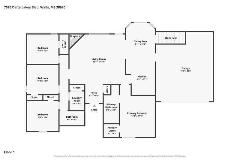 1,915/Mo, 7576 Delta Lakes Blvd Walls, MS 38680 Floor Plan View