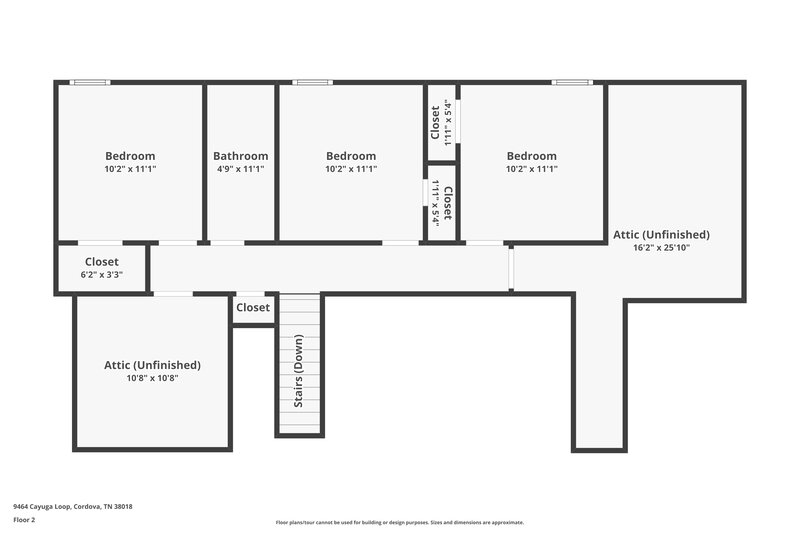 2,015/Mo, 9464 Cayuga Loop Cordova, TN 38018 Floor Plan View 2