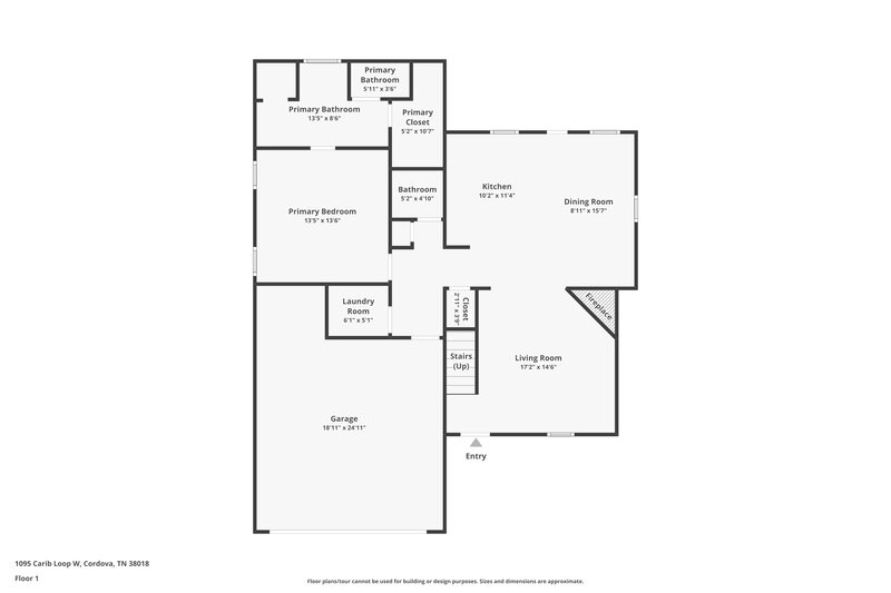 1,935/Mo, 1095 W Carib Loop Cordova, TN 38018 Floor Plan View