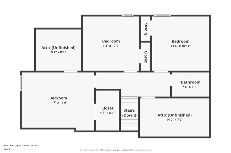1,935/Mo, 1095 W Carib Loop Cordova, TN 38018 Floor Plan View 2