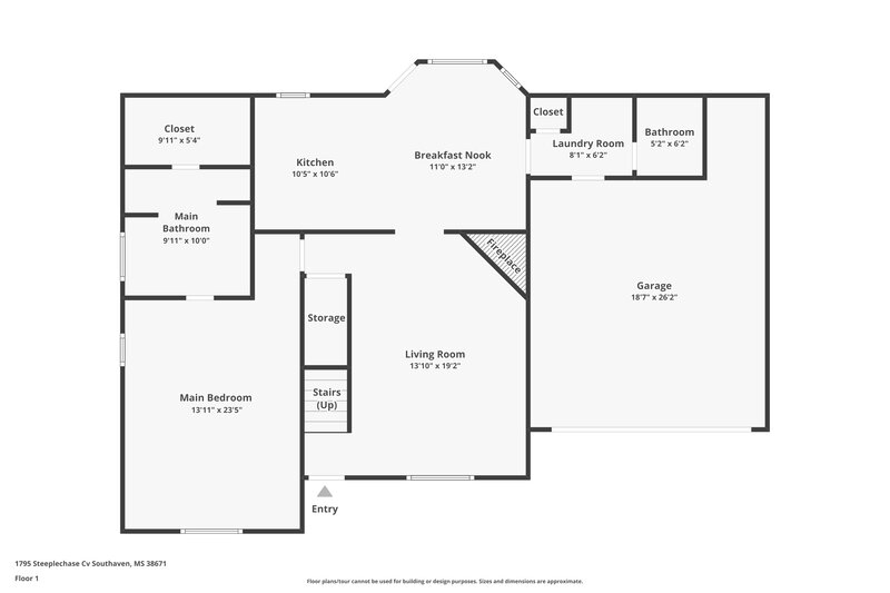 2,095/Mo, 1795 Steeplechase Cove Southaven, MS 38671 Floor Plan View