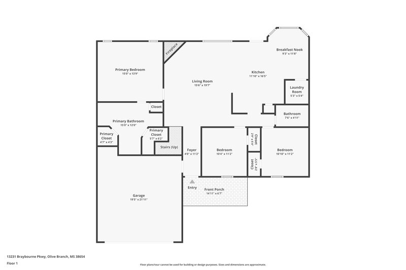 1,875/Mo, 13231 Braybourne Pkwy Olive Branch, MS 38654 Floorplan View