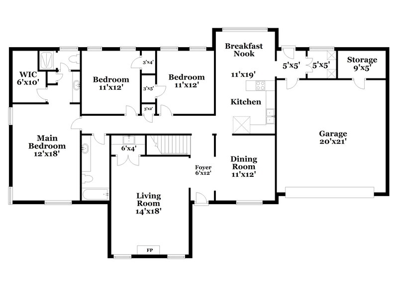 1,720/Mo, 6041 Williams Cv Bartlett, TN 38134 Floor Plan View