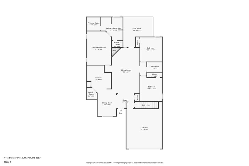 1,905/Mo, 1415 Switzer Cv Southaven, MS 38671 Floor Plan View