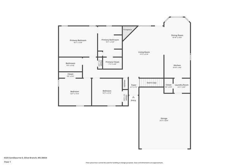 2,000/Mo, 6325 Sandbourne E Olive Branch, MS 38654 Floor Plan View