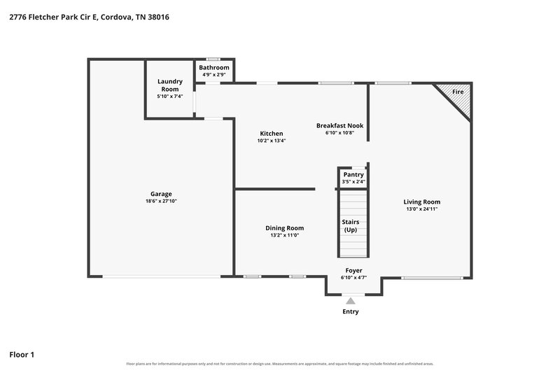 2,125/Mo, 2776 Fletcher Park Cir E Memphis, TN 38016 Floor Plan View