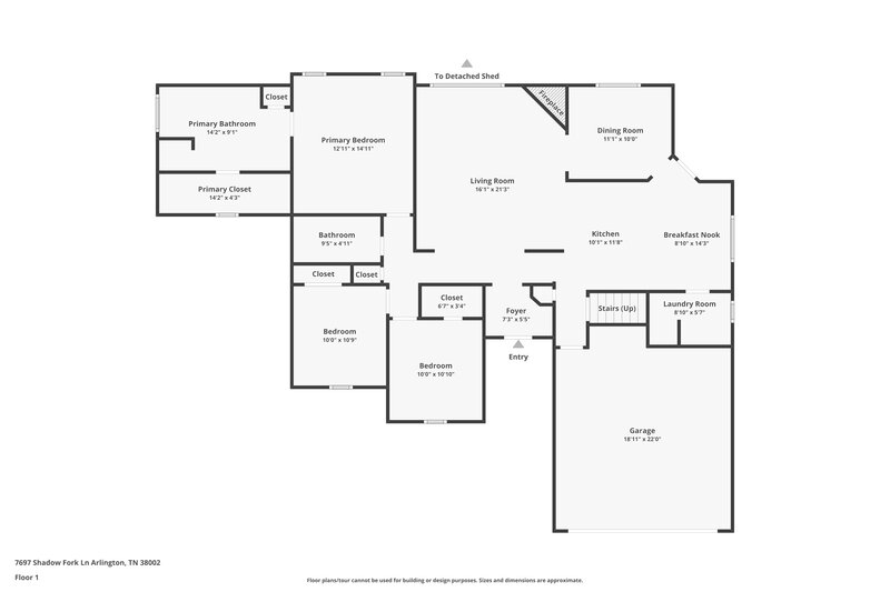 1,930/Mo, 7697 Shadow Fork Ln Arlington, TN 38002 Floor Plan View 2