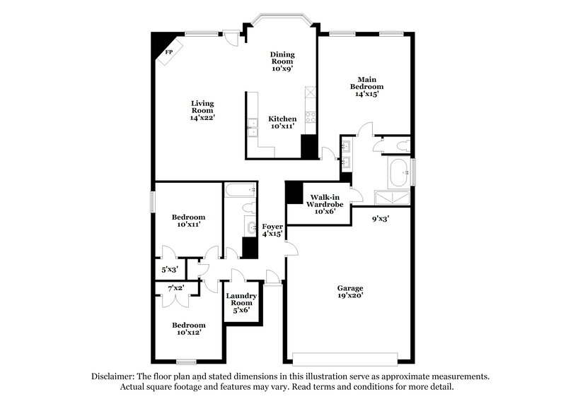 1,900/Mo, 956 Jessica Lauren Cordova, TN 38018 Floor Plan View