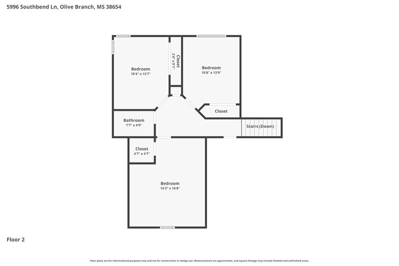 1,965/Mo, 5996 Southbend Ln Olive Branch, MS 38654 Floor Plan View 2