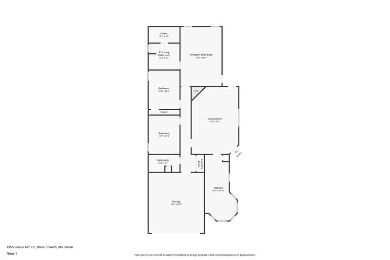 1,825/Mo, 7355 Green Ash Dr Olive Branch, MS 38654 Floor Plan View