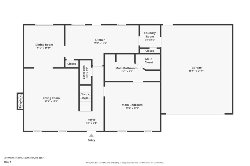 1,925/Mo, 7569 W Winners Circle Southaven, MS 38671 Floor Plan View