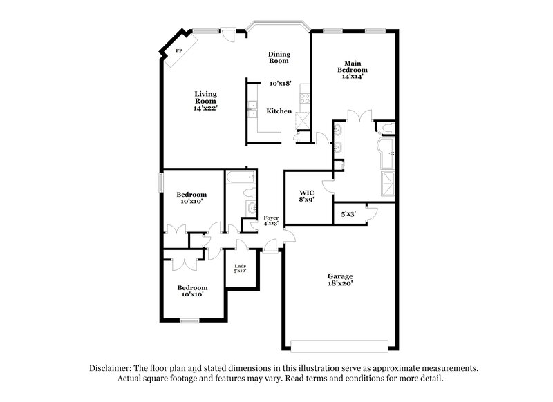 1,820/Mo, 1516 Beringer Dr Cordova, TN 38018 Floor Plan View