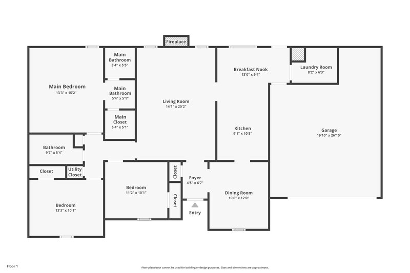 1,895/Mo, 3336 Nancy Ln Bartlett, TN 38134 Floor Plan View