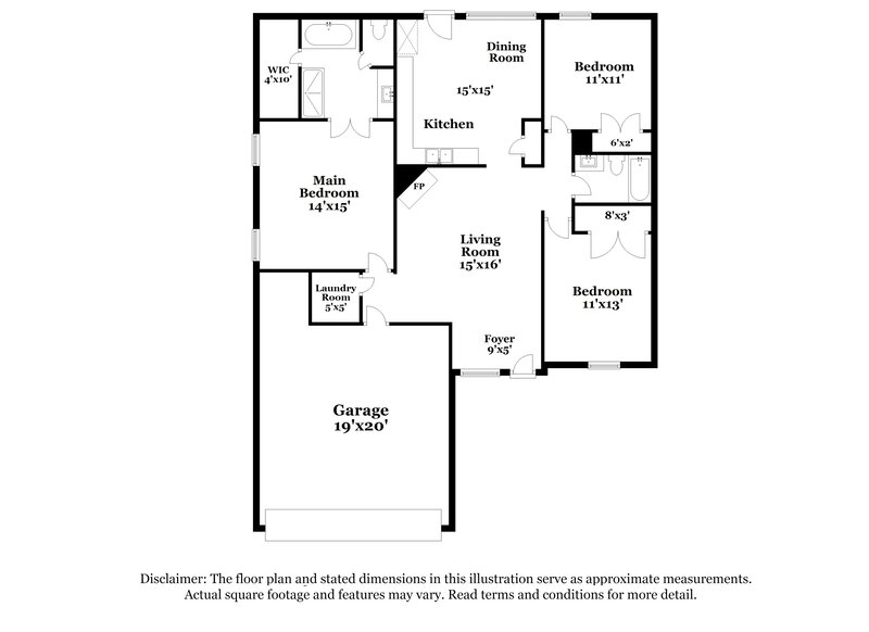 1,615/Mo, 6803 Kerry Valley Ln Cordova, TN 38018 Floor Plan View
