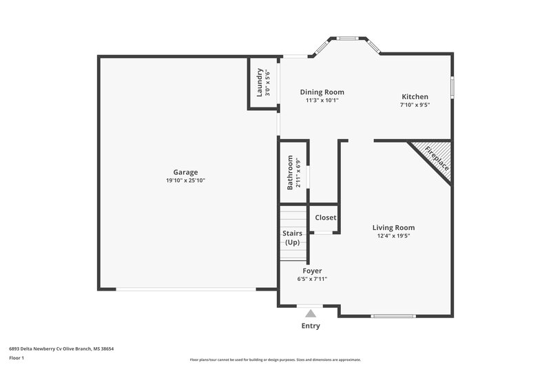 1,845/Mo, 6893 Delta Newberry Cv Olive Branch, MS 38654 Floor Plan View 2