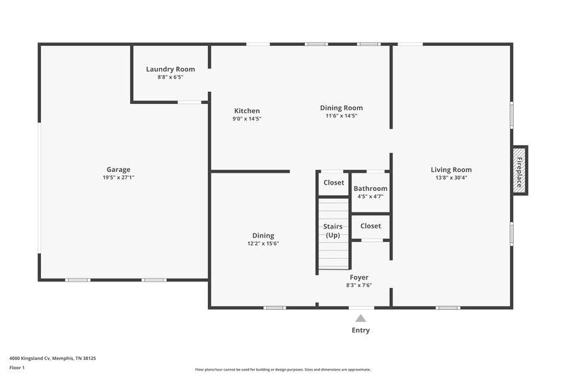 1,855/Mo, 4000 Kingsland Cv Memphis, TN 38125 Floor Plan View
