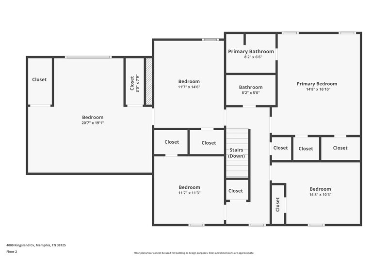 1,855/Mo, 4000 Kingsland Cv Memphis, TN 38125 Floor Plan View 2