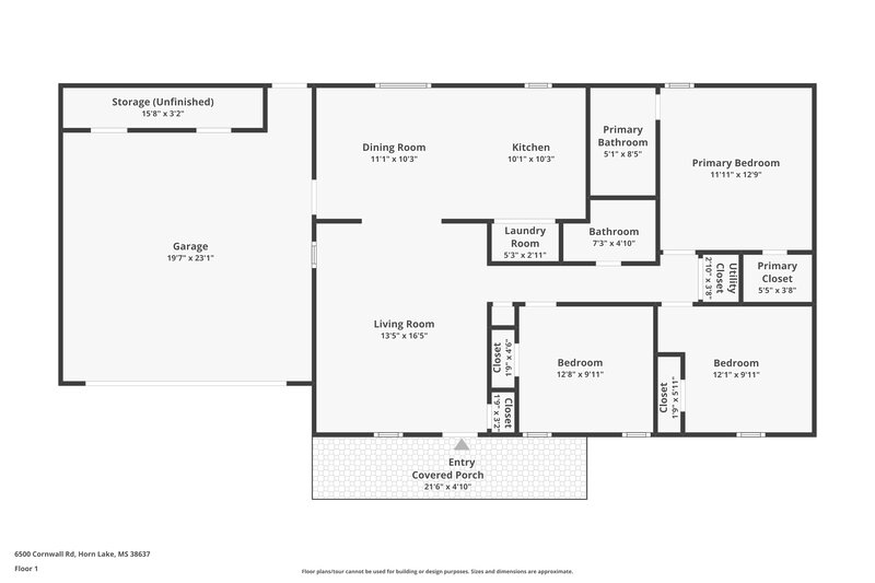 1,560/Mo, 6500 Cornwall Rd Horn Lake, MS 38637 Floor Plan View
