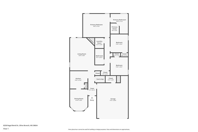 1,855/Mo, 8238 Regal Bend Dr Olive Branch, MS 38654 Floor Plan View