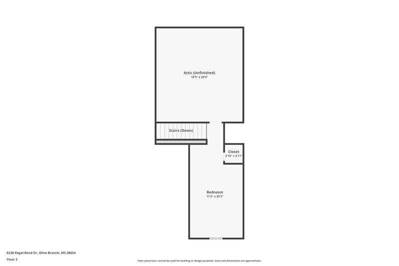 1,855/Mo, 8238 Regal Bend Dr Olive Branch, MS 38654 Floor Plan View 2