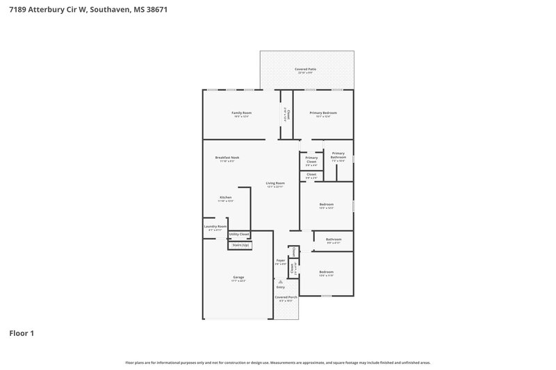 1,810/Mo, 7189 Atterbury Cir W Southaven, MS 38671 Floor Plan View