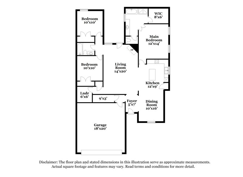 1,880/Mo, 9912 White Poplar Dr Olive Branch, MS 38654 Floor Plan View
