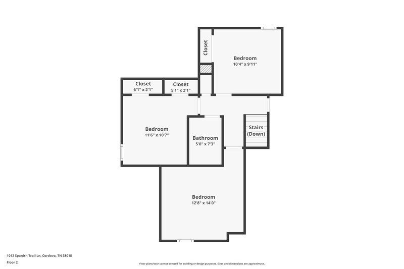 1,753/Mo, 1012 Spanish Trail Ln Cordova, TN 38018 Floor Plan View 2