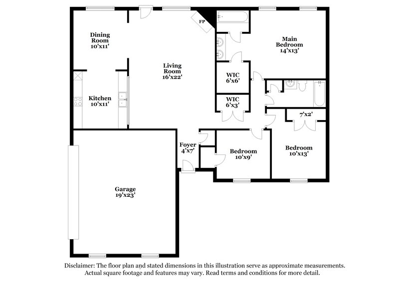 2,500/Mo, 6955 Gallop Dr Cordova, TN 38018 Floor Plan View
