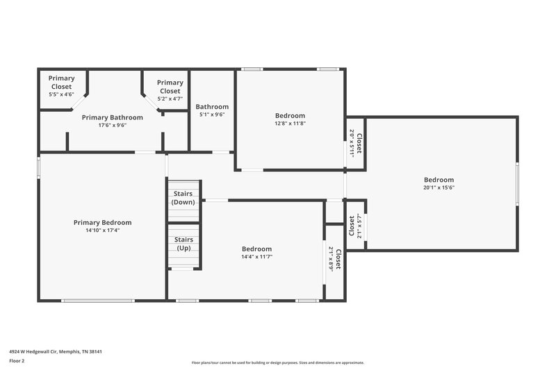 1,940/Mo, 4924 W Hedgewall Cir Memphis, TN 38141 Floor Plan View