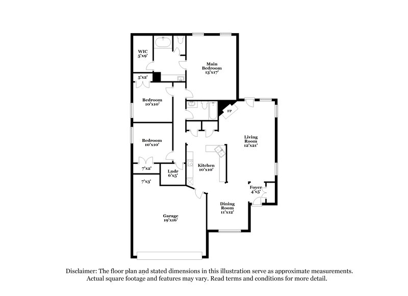 1,680/Mo, 2773 Misty Valley Dr Arlington, TN 38002 Floor Plan View