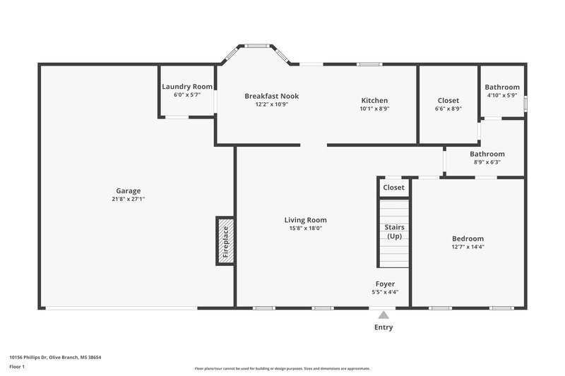 1,880/Mo, 10156 Phillips Dr Olive Branch, MS 38654 Floor Plan View
