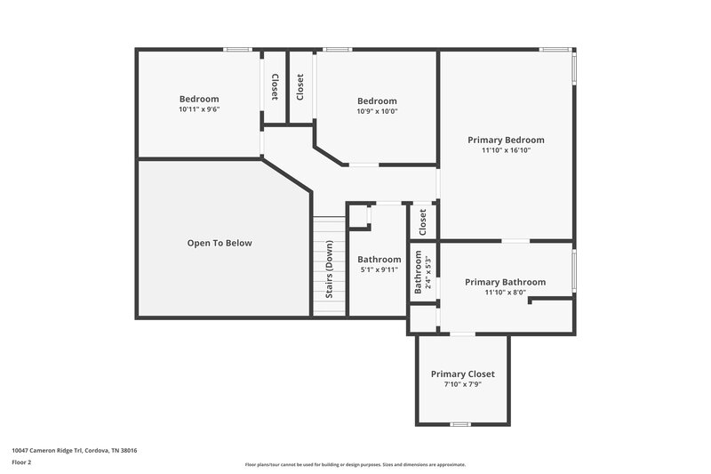 2,620/Mo, 10047 Cameron Ridge Trl Cordova, TN 38016 Floor Plan View 2