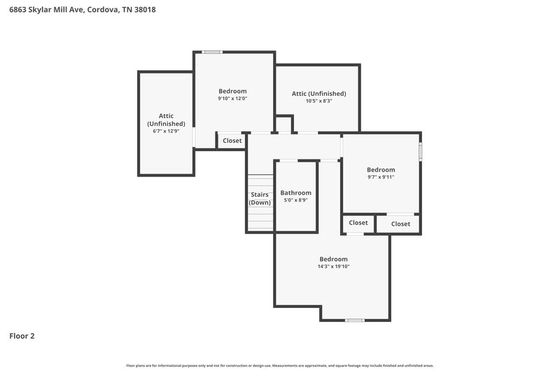 1,880/Mo, 6863 Skylar Mill Ave Cordova, TN 38018 Floor Plan View 2