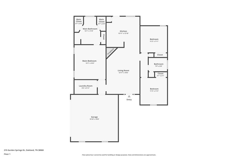 1,590/Mo, 215 Garden Springs Dr Oakland, TN 38060 Floor Plan View