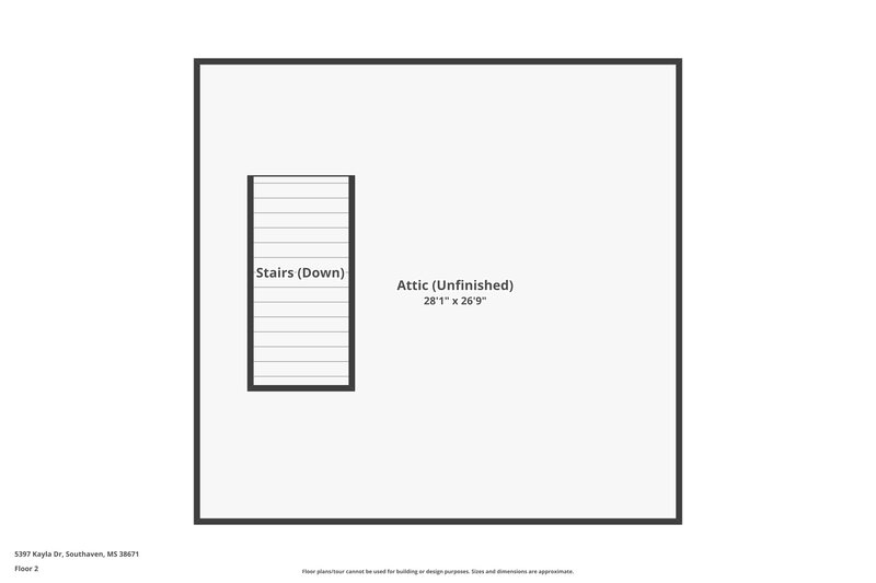 1,610/Mo, 5397 Kayla Dr Southaven, MS 38671 Floor Plan View 2