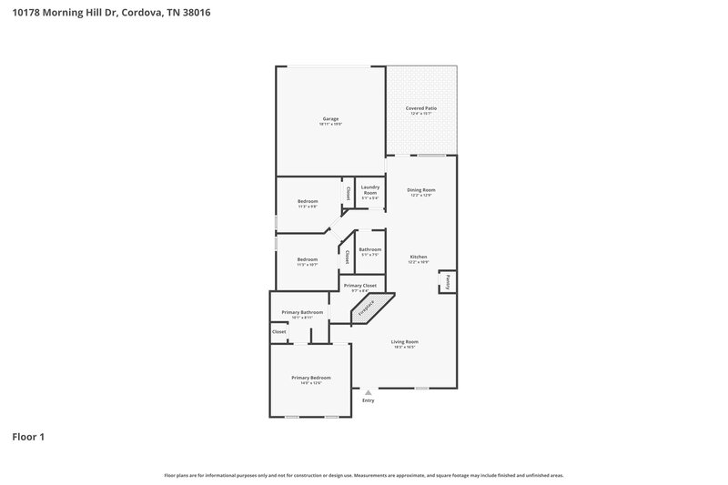 1,760/Mo, 10178 Morning Hill Dr Cordova, TN 38016 Floor Plan View