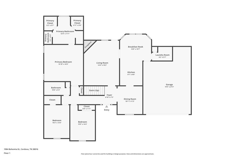 3,040/Mo, 1984 Bohemia Dr Cordova, TN 38016 Floor Plan View
