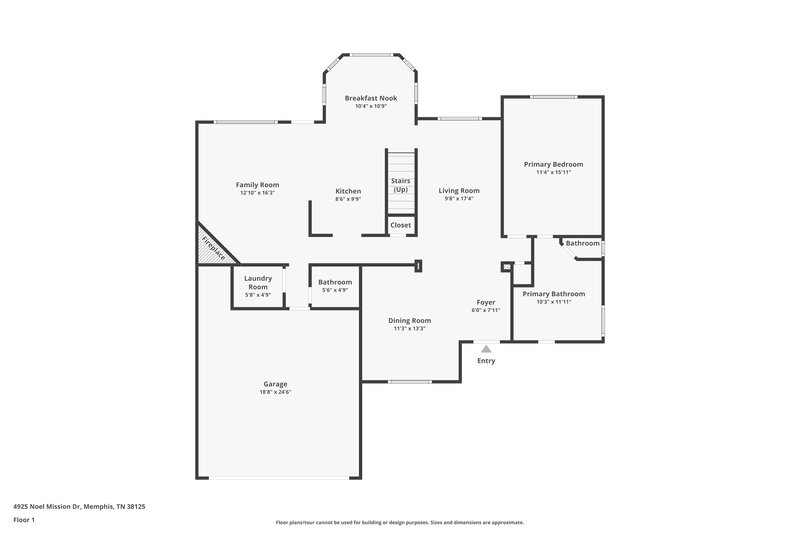 2,150/Mo, 4925 Noel Mission Dr Memphis, TN 38125 Floor Plan View