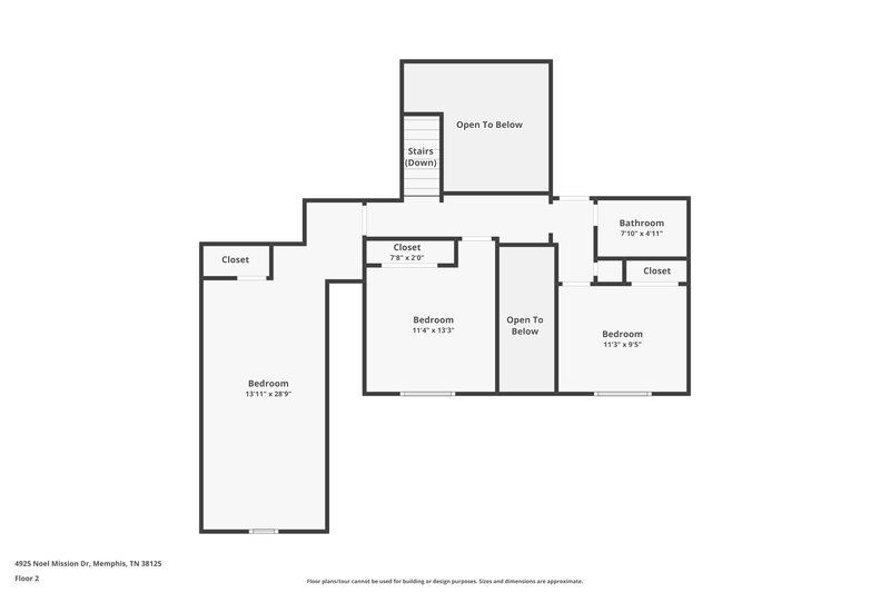 2,150/Mo, 4925 Noel Mission Dr Memphis, TN 38125 Floor Plan View 2