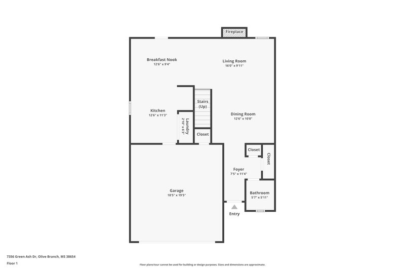 2,360/Mo, 7356 Green Ash Dr Olive Branch, MS 38654 Floorplan View