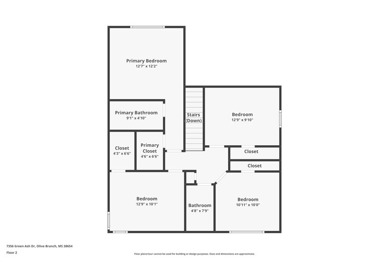 2,360/Mo, 7356 Green Ash Dr Olive Branch, MS 38654 Floorplan View 2