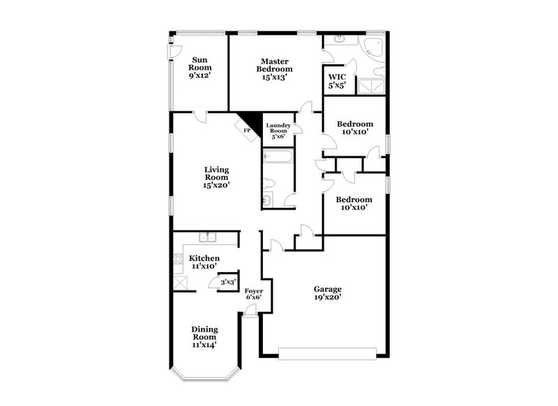 1,505/Mo, 6775 Kirkland Cv Horn Lake, MS 38637 Floorplan View