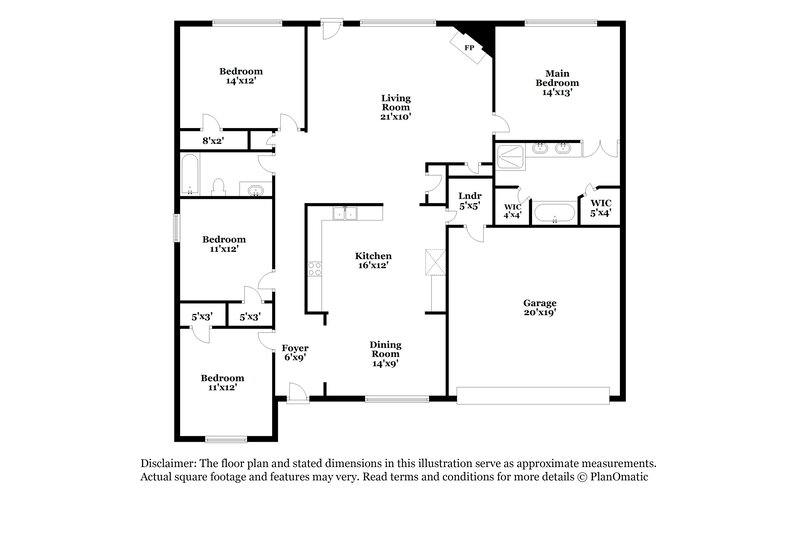 2,140/Mo, 3441 Sabra Ln Southaven, MS 38672 Floor Plan View