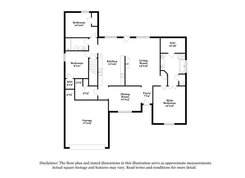 2,100/Mo, 1733 Timber Creek Dr Hernando, MS 38632 Floor Plan View