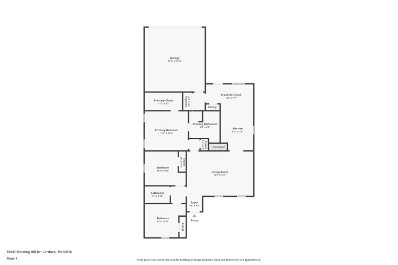 1,710/Mo, 10247 Morning Hill Dr Cordova, TN 38016 Floor Plan View