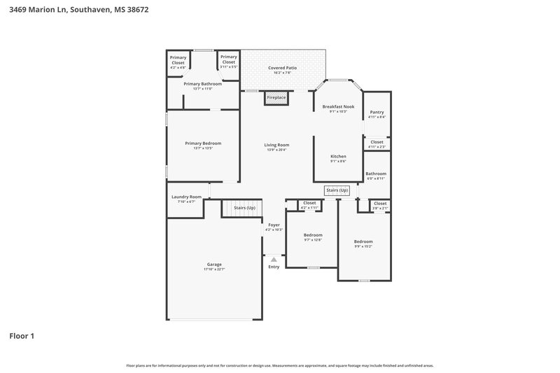 2,355/Mo, 3469 Marion Ln Southaven, MS 38672 Floor Plan View